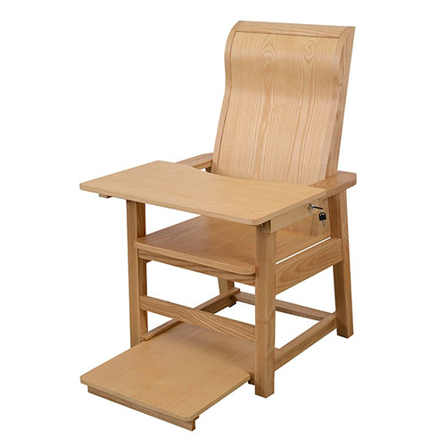 高背木制约束椅